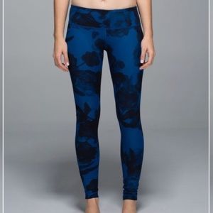 Blue Floral Lululemon Leggings